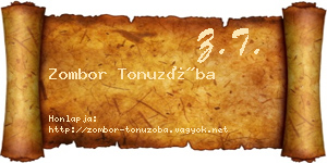Zombor Tonuzóba névjegykártya